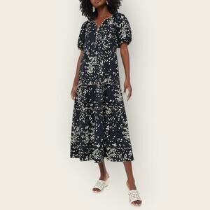 Tuckernuck | Tossed Floral Mimi Midi Dress | Black | XL